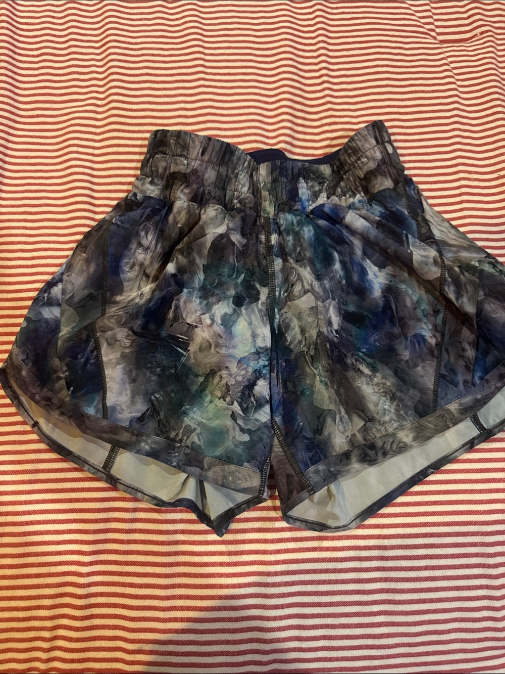 lululemon athletica Women's Navy and Teal Marble Running Shorts